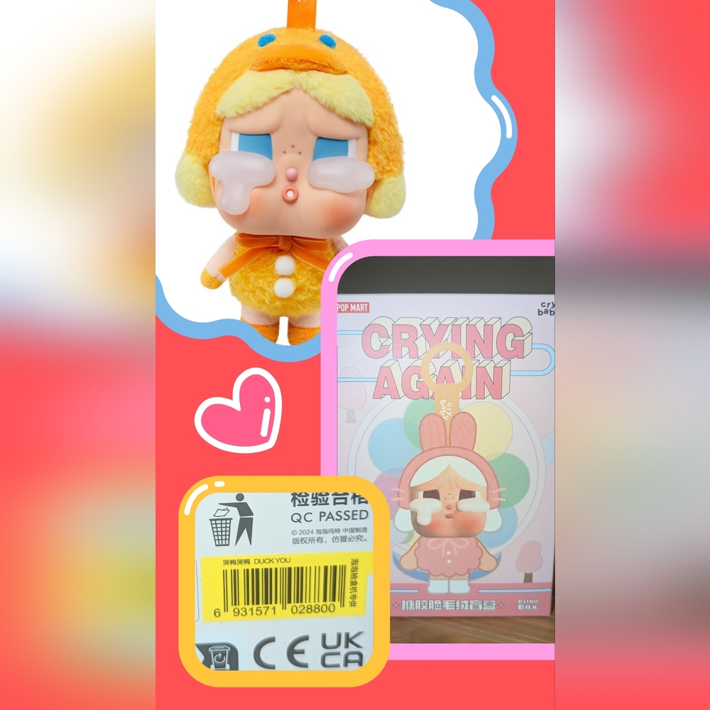 SEALED Duck You - CRYBABY Crying Again Series-Vinyl Face Plush Blind Box